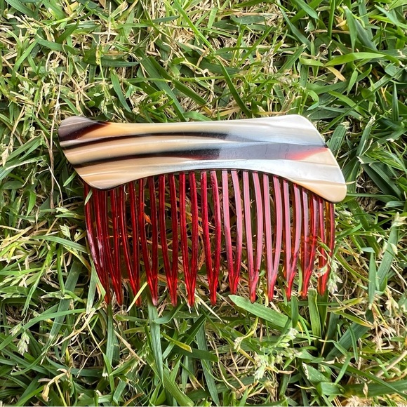 VTG Cellulose Tortoise Shell Side Hair Comb Plastic Made in USA 3 1/4” GUC - Picture 1 of 10